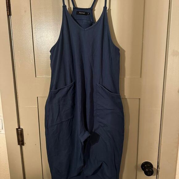 Automet Navy Blue Jumpsuit Women Size M - Picture 1 of 6